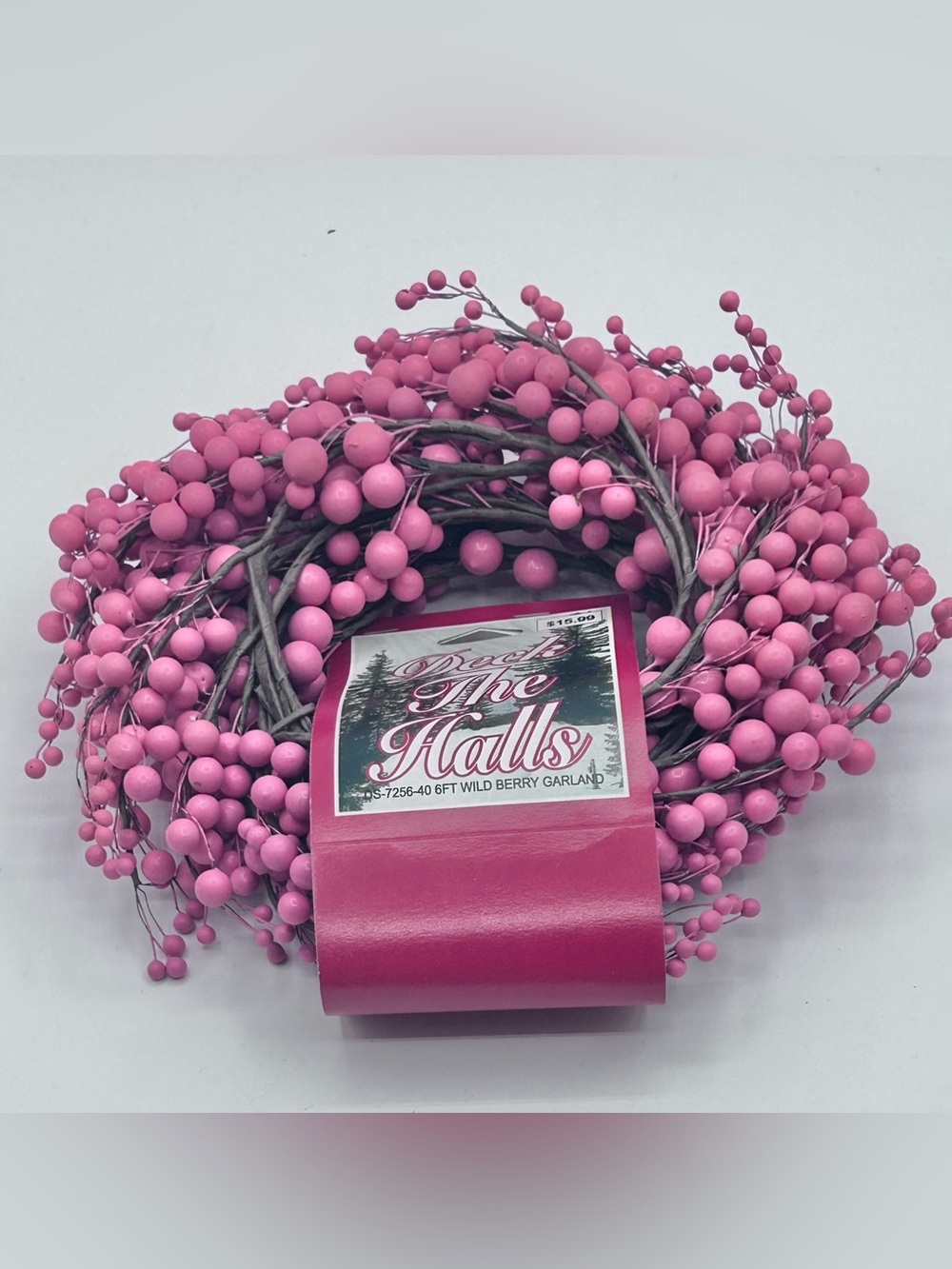 Vintage Darice Wild Berry Garland Pink Brown 6 Ft New